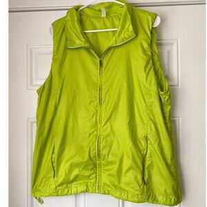 Gap Lime Green Lightweight Nylon Lined Running Vest Size XL